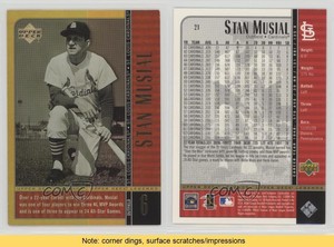 2000 Legends Commemorative Collection Gold Missing Serial Number Stan Musial HOF
