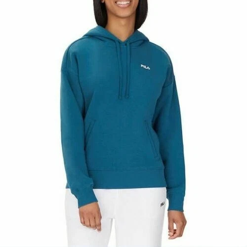 Fila Women's Soft Hoodie Sweatshirt Pockets Size M Blue Coral Bjk