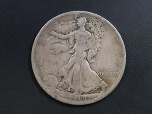 1919 D 50C Liberty Walking Half VG original solid coin - Picture 1 of 2