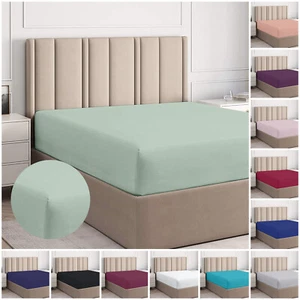Sábanas ajustadas extra profundas de 25 cm sábanas y fundas de almohada individuales dobles talla King - Imagen 1 de 34