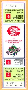 RARE 1987 WORLD SERIES GM #4 PHANTOM FULL TICKET AT REDS - Picture 1 of 1