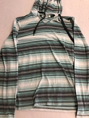 Sudadera Vans Para Hombre Grande Verde Salvia Rayas Tejida Ligera Patín Sudadera con Capucha Foto 1 de 4