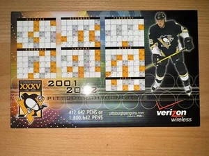 2001-02 PITTSBURGH PENGUINS MARIO LEMIEUX NHL CALENDARIO MAGNETE - VERIZON WIRELESS - Foto 1 di 1
