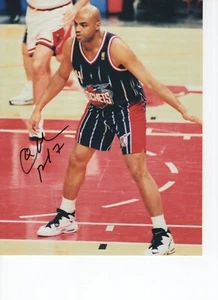 FOTO FIRMADA DE 8X10 CHARLES BARKLEY HOUSTON COHETES CON CERTIFICADO DE AUTENTICIDAD JSA #4 - Imagen 1 de 1