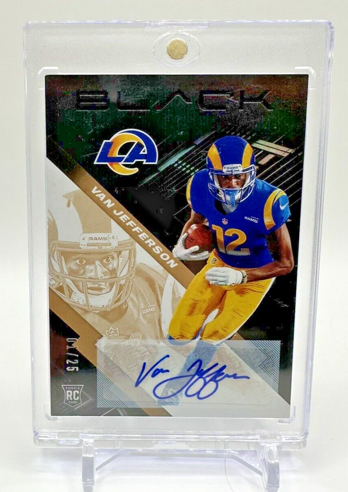 2020 Panini Black Rookies Copper Auto /25 Van Jefferson #128 Rookie Auto RC Rams - Image 1 of 2