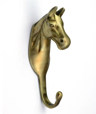 Gancho para ropa gancho para guardarropa gancho de pared cabeza de caballo caballo latón - Imagen 1 de 3