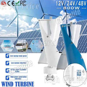 800W Wind Turbine Generator 12V 24V 48V 2-Blade Windmill Turbine Kit &Controller - Picture 1 of 24