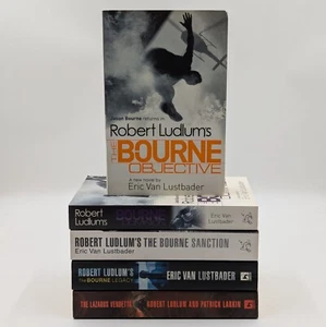 5 X Jason Bourne Large Paperback Book Bundle By Robert Ludlum Eric Van Lustbader - Picture 1 of 16