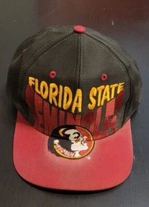 De colección Florida State Seminoles Sombrero Snapback Gorra Años 90 Competidor FSU Negro Granate - Imagen 1 de 6