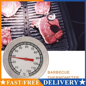 BBQ Smoke Grill Thermometer 0-120 Celsius Stainless Steel Baking Oven Temp Gauge