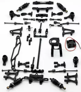 NUOVO Powerhobby Tamiya TT-02 kit aggiornamento alluminio TT02 - nero - Foto 1 di 2