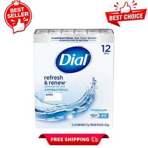 Dial Antibacterial Bar Soap, Refresh & Renew, Clean Rinsing, White, 4 oz, 12 Bar - Picture 1 of 19