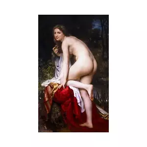 William-Adolphe Bouguereau, Bather, 1864, Canvas Print, 7" x 11.5" + Border - Picture 1 of 10