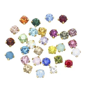 3mm-8mm Sew on Golden Setting Glass Crystal Rhinestone Jewelry Accessories Beads - Picture 1 of 37