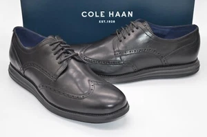 Neu $ 228 Cole Haan Original Grand schwarz/schwarz Leder Budapester Oxford Größe 10,5  - Bild 1 von 8
