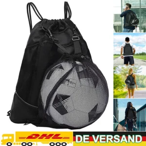 Ball Tasche Basketball Rucksack Turnbeutel Sportbeutel Zuziehbeutel + Ballnetz - Bild 1 von 13