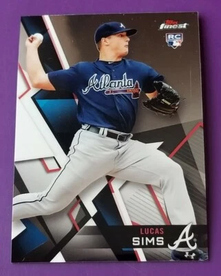 2018 Topps Finest Base #28 Lucas Sims - Atlanta Braves RC - Image 1 of 3