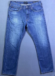 Bullhead Denim Jeans Herren Gr. W34 L32 Slim Straight Medium Blue Wash Whiskered - Bild 1 von 12