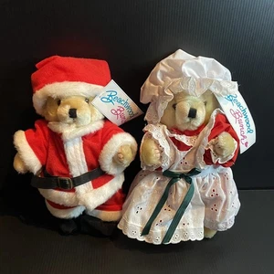 Beachwood Bunch Tan Teddy Bear Plush Santa Christmas Bears Set 10" - Picture 1 of 4