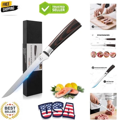 Boning Knife, 6 Inch German High Carbon Stainless Steel Fillet Knife, Perfect... - Image 1 of 4