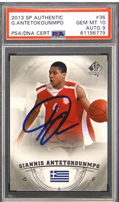 2013 SP Authentic #36 Giannis Antetokounmpo RC Autograph PSA 10 Auto 9 - Image 1 of 4