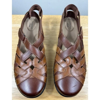 Clarks Zapatos Cómodos con Tiras Sandalias de Pescador Para Mujer 11 Marrón Cordón BOHO Foto 1 de 4