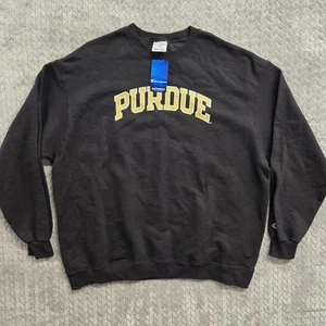 Champion Herren Eco Fleece Purdue University Rundhalsausschnitt Sweatshirt Größe 3XL schwarz - Bild 1 von 8