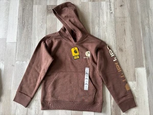 Carhartt Hooded Sweatshirt Medium Brown-Youth Size Small 8/10-NWT - Picture 1 of 2