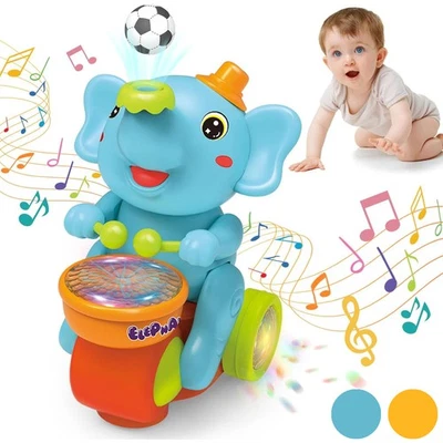 Juguete musical para gatear elefante con luces sonidos bola soplando juguetes sensoriales para bebés Foto 1 de 4