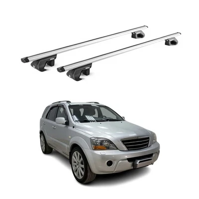 Portaequipajes barras transversales portaequipajes portaequipajes para Kia Sorento 2003-2009 gris aluminio 2 piezas Foto 1 de 4