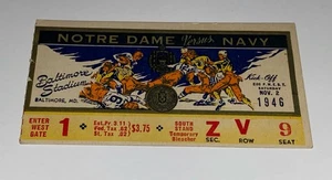 1946 Notre Dame Vs Navy College Football Ticket Stub Baltimore Stadium - Picture 1 of 5