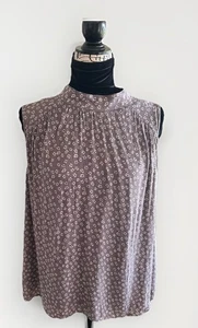 Anthropologie Cloth & Stone Liana Blouse Mock Neck Floral Sleeveless Size XL - Picture 1 of 12