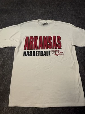 Y2K Arkansas Basketball S.E.C. EA Sports Logo Shirt Large White Men’s Tee Crew - Image 1 of 4