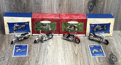 LOT (4) Hallmark Keepsake Ornament Harley Davidson FX-1200/Fat Boy/XL Sportster+ - Image 1 of 4