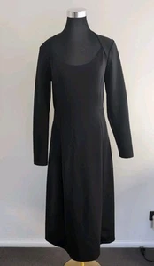 Seed Heritage Maxi Dress Black Long Sleeve Size M NWT Elegant New - Picture 1 of 7