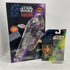 1996 Star Wars BOBA FETT'S SLAVE I VEHICLE & Boba Fett Figure - Picture 1 of 23