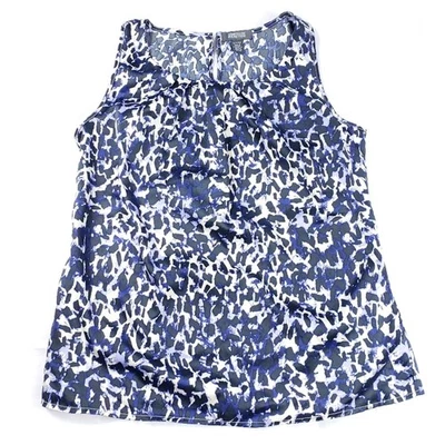 Топ Kenneth Cole Reaction леопардовый принт без рукавов размер маленький опрятный Academia - Изображение 1 из 4