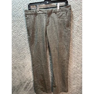 Banana Republic Martin Fit Herringbone Wool Blend Trousers Women's Size 8R Grey - Picture 1 of 7