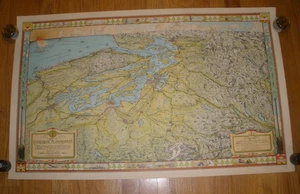 Evergreen Spielplatzkarte Kroll Map Co. Seattle Puget Sound Vintage - Bild 1 von 14