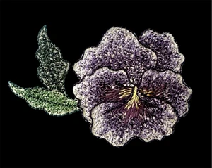 Parche de flores bordado hierro en parche 3+1/2 x 2+3/8 pulgadas - Imagen 1 de 3