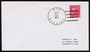 EE. UU. # 806 CON MARCA POSTAL DE BARCO NAVAL USS ROMULUS 1952 (ESP #008) - Imagen 1 de 1