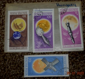VINTAGE,  HUNGARY, Cpl. Set (5) "SATELITES - Mariner," Lightly Canceled, 1964 - Picture 1 of 4
