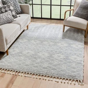 Well Woven Doza Grey Moroccan Shag Diamond Medallion Pattern Area Rug 5'3" x ... - Picture 1 of 8