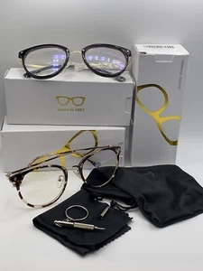 2 Retro Round Blue Light Blocking Glasses Women Men Computer Stress Animal Black - Picture 1 of 12