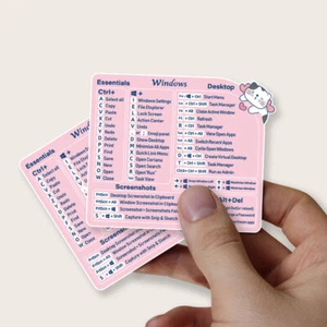 2pcs Vinyl Pink Cat Muster Referenz --Tastaturverknüpfungsaufkleber für Lapt~J~ - Photo 1/9
