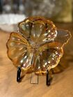 Jeannette Marigold Peach Blossom Candy/Trinket Dish 1930s Vintage Carnival Glass