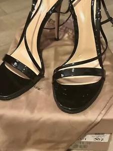 Gianvito Rossi ‘Carlyle’ Patent Strappy Sandal 105mm Size 41.5 - Picture 1 of 7