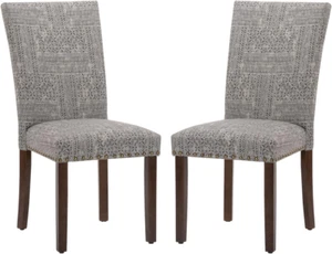 Upholstered Parsons Dining Chairs Set of 2, Fabric Dining Room Kitchen Side Chai - Picture 1 of 7