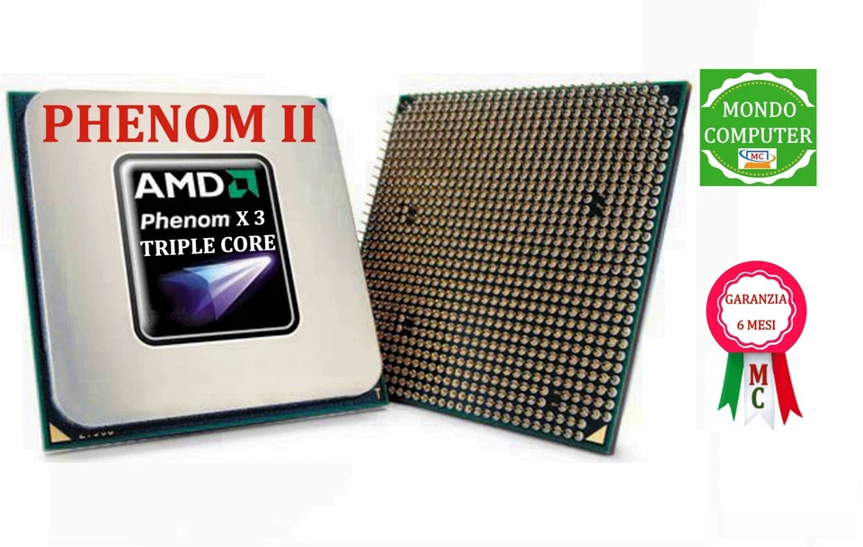 PROCESSORE AMD SOCKET   AM2+ /AM3  PHENOM II X 3 B75  HDXB75WFK3DGM 3,0 GHZ - Immagine 1 di 1