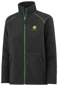 Genuine John Deere Kids Field Full Zip Fleece Jacket Jumper Grey Green - Picture 1 of 2